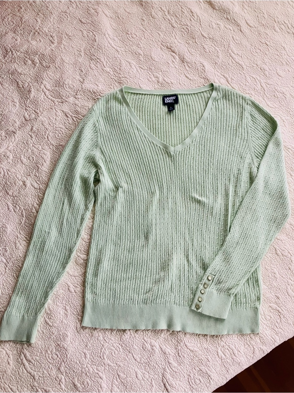 Land’s End Cotton V-neck Sweater